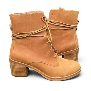 Ugg Oriana Boots Chestnut/Tan Sz 8.5 Side Zip Lace Up Western Prairie Fall